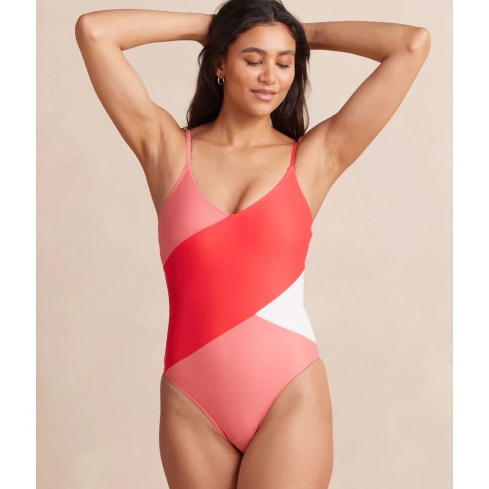Summersalt The Marina One Piece Swimsuit Coral Grapefruit Modest Bathing Suit 16